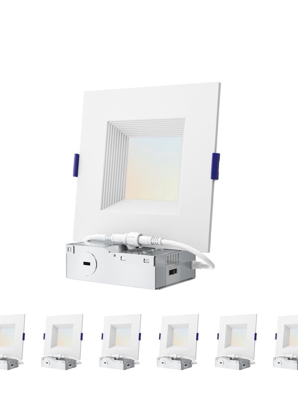 White Square LED Recessed Panel Light - Pack of 12